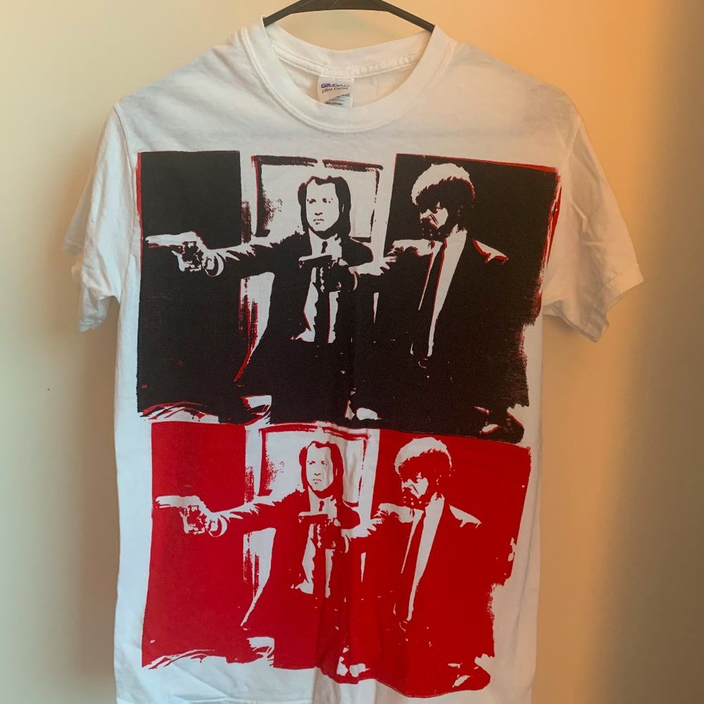 Pulp Fiction Hand Screenprinted Tee White S